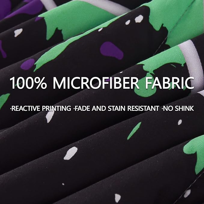 6Pcs Gamer Comforter Set with Sheets for Boys Girls Kids Teens, Colorful Graffiti Gaming Themed Bed in A Bag Full Size, Black 3D Video Game Controller Bedroom Decor Bedding Set - LeafyLoom