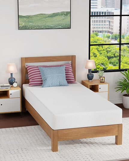 FDW 8 inch Gel Memory Foam Mattress for Cool Sleep & Pressure Relief, Medium Firm Mattresses CertiPUR-US Certified/Bed-in-a-Box/Pressure Relieving,Twin XL - LeafyLoom