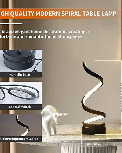 modern table lamps,unique lamps,Bedside Lamp for nightstand,LED Dimmable minimalist table lamp for Bedroom Living Room Office desk lamp bookshelf lamp,12W Warm White - LeafyLoom