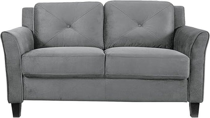 Lifestyle Solutions Harrington Loveseat, 57.9" W x 31.5" D x 32.7" H, Dark Grey - LeafyLoom