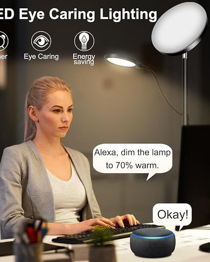Reading Floor lamp + RGB Mood Mix Color Modern Standing Sofa Lamps Lighting 7 Colors Color Changing rgbw Smart WiFi APP Remote Control for Bedroom Living Room Gaming Reading Learning - LeafyLoom