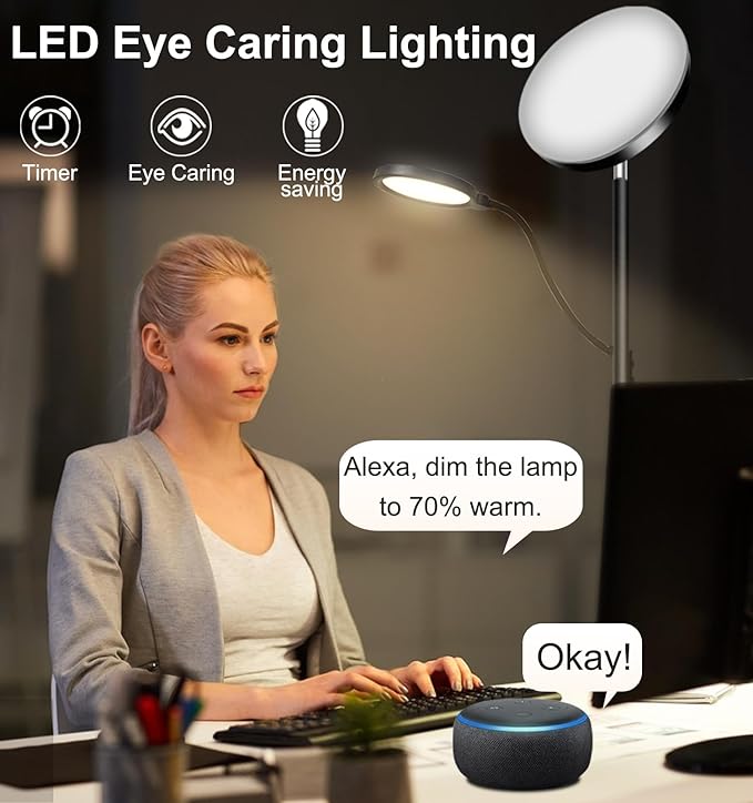 Reading Floor lamp + RGB Mood Mix Color Modern Standing Sofa Lamps Lighting 7 Colors Color Changing rgbw Smart WiFi APP Remote Control for Bedroom Living Room Gaming Reading Learning - LeafyLoom