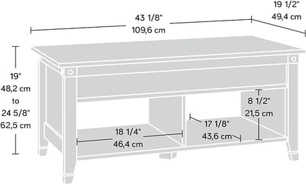 Sauder Carson Forge Lift Top Coffee Table, Lintel Oak finish - LeafyLoom
