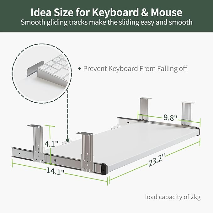FEZIBO Standing Desk with Keyboard Tray, 48 × 24 Inches Electric Height Adjustable Desk, Sit Stand Up Desk, Computer Office Desk, White - LeafyLoom
