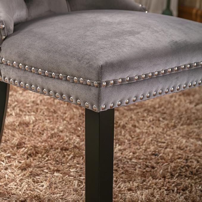NicBex Haerin-SD-00097-LWJ Dining Chairs, 25.5"x19.7"x37.4", Deep Gray - LeafyLoom