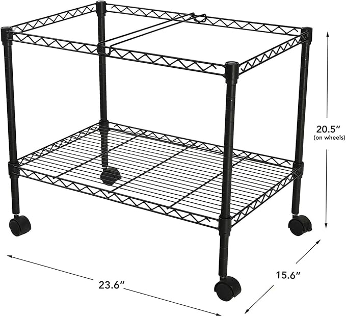 Finnhomy Premium 1-Tier Metal Rolling File Cart for Letter Size and Legal Size Folder, Black - LeafyLoom