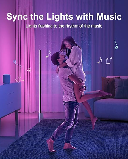Fitop RGBCW Floor lamp LED Smart Corner Lamp, 2.4GHz WiFi 24 Watts, app Control - LeafyLoom