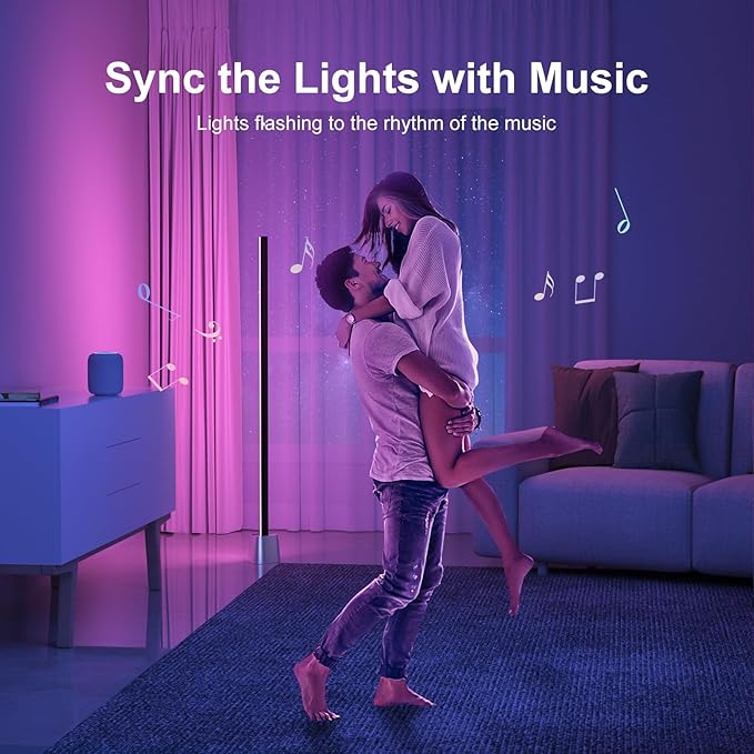 Fitop RGBCW Floor lamp LED Smart Corner Lamp, 2.4GHz WiFi 24 Watts, app Control - LeafyLoom