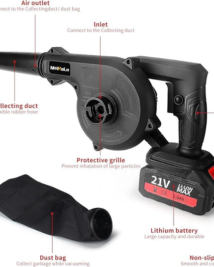 Leaf Blower Cordless with Battery and Charger ，Leaf Blower Electric Lightweight for Lawn Care, Leaves, Garden, Patio - LeafyLoom