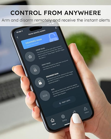 tolviviov Home Security System Wireless, DIY Door Alarm Security System, App Alerts, 10-Piece Kit, No Monthly fee, WiFi Alarm, Door Window Motion Sensor, for Safety, Home Security, Kids Safety tolviviovDirect