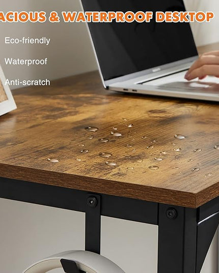 Small Computer Desk 31 Inch Small Office Desk Writing Desks Home Office Desks Small Space Desk Study Table Modern Simple Style Work Table with Storage Bag Headphone Hook Metal Frame for Home, Bedroom - LeafyLoom