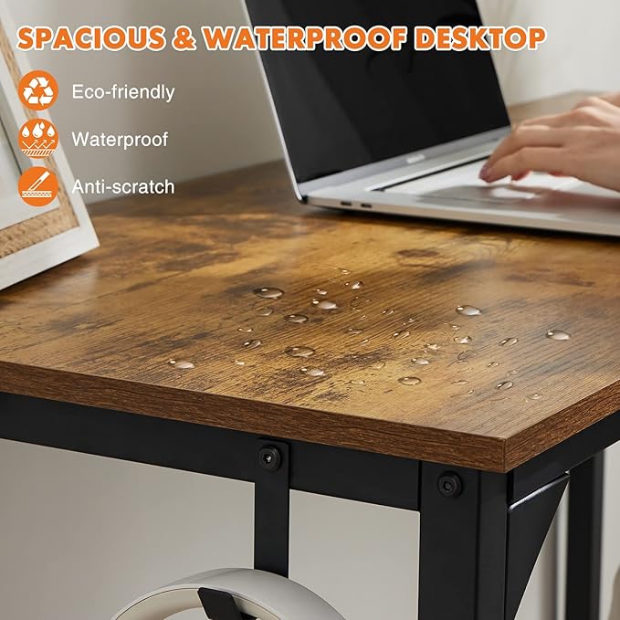 Small Computer Desk 31 Inch Small Office Desk Writing Desks Home Office Desks Small Space Desk Study Table Modern Simple Style Work Table with Storage Bag Headphone Hook Metal Frame for Home, Bedroom - LeafyLoom