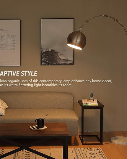 CO-Z Modern Arc Floor Lamp with 360° Rotatable Hanging Shade Adjustable Nickel Standing Reading Light with Marble Base Contemporary Arch Metal Pole Task Lamp for Living Room Couch Sofa, 69 Inch - LeafyLoom