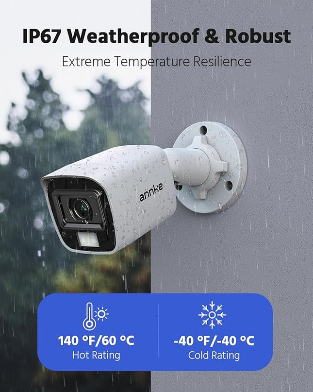 ANNKE 3K Lite Wired Security Camera System with AI Human/Vehicle Detection, H.265+ 8CH Surveillance DVR with 1TB Hard Drive and 8 x 1080p HD Outdoor CCTV Cameras, Color Night Vision, Smart Dual Light ANNKE