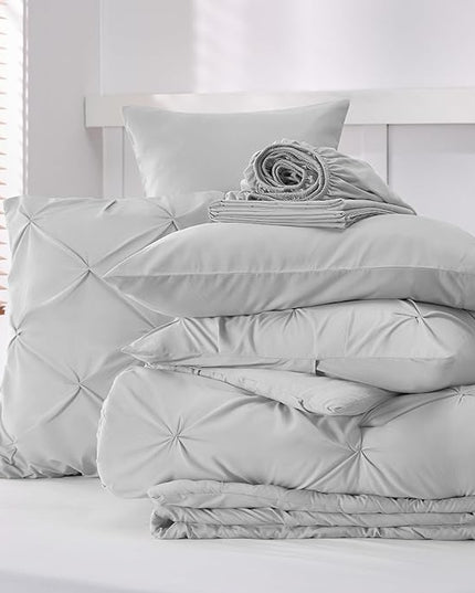 Bedsure Full Size Comforter Sets - Bedding Sets Full 7 Pieces, Bed in a Bag Green Bed Sets with Comforter, Sheets, Pillowcases & Shams, Adult & Kids Bedding - LeafyLoom