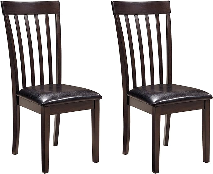 Signature Design by Ashley Hammis Rake Back Dining Room Chair, Set of 2, Dark Brown - LeafyLoom