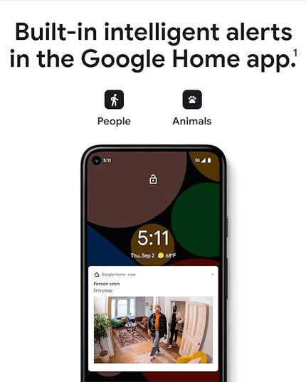 Google Nest Security Cam (Wired) - 2nd Generation - Fog, 1080p, Motion Only GoogleLLC