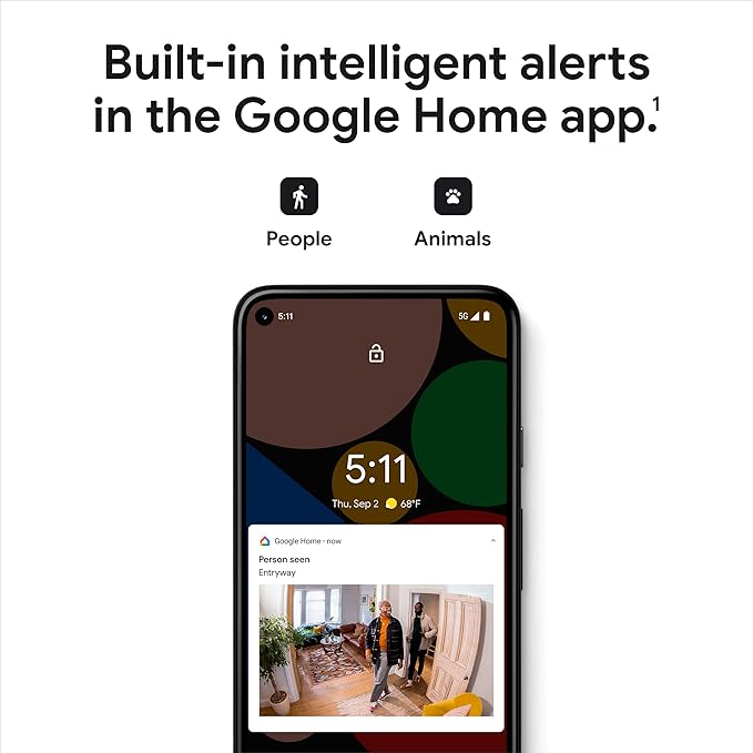 Google indoor Nest Security Cam 1080p (Wired) - 2nd Generation - Snow GoogleLLC