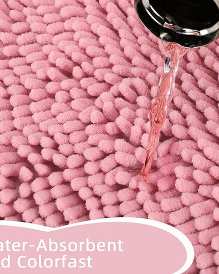 Locker Rug school girl rugs Carpet Chenille 100% Microfiber Locker Carpet with Non Skid Backing Locker Decorations (Pink, 12X12) - LeafyLoom