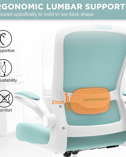 Mimoglad Office Chair, High Back Ergonomic Desk Chair with Adjustable Lumbar Support and Headrest, Swivel Task Chair with flip-up Armrests for Guitar Playing, 5 Years Warranty - LeafyLoom