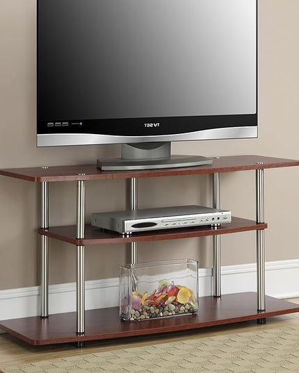 Convenience Concepts Designs2Go 3-Tier Wide TV Stand, 42", Cherry - LeafyLoom