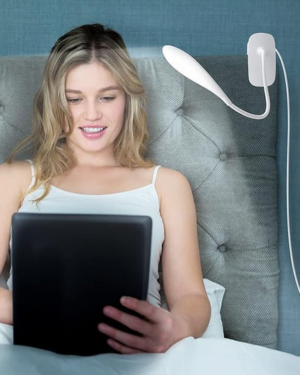 LED Desk Lamp Eye-caring Clamp Light Clamp Lamps Reading Lights with USB Port, 360°Flexible Gooseneck Bed Night Light (Include AC Power Plug) - LeafyLoom