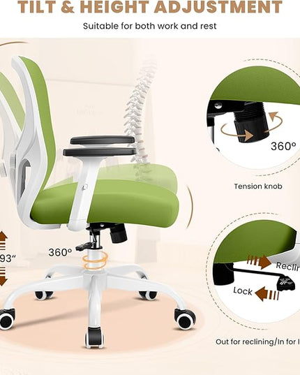 Office Chair Ergonomic Desk Chair with Adjustable Lumbar Support, Swivel Comfy Computer Chair Heavy Duty Executive Chair for Home Office - LeafyLoom
