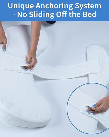Bedsore Positioning Pillow for Bedsore Prevention and Faster Recovery - Heat Regulating Bedsore Cushion for Butt Lifting and Easy Positioning - New Anti-Slip Design with Non-Skid Removable Cover - LeafyLoom