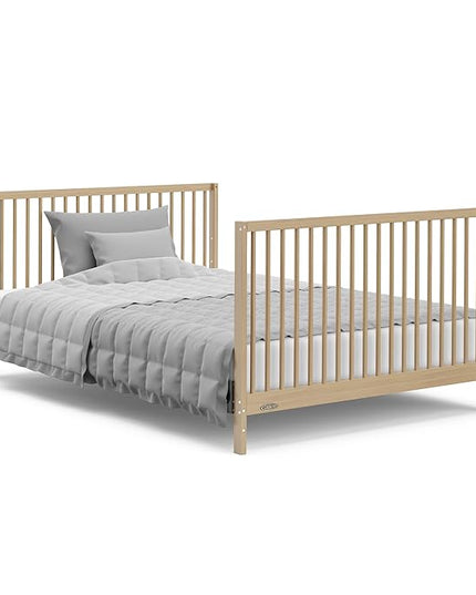Graco Teddi 5-in-1 Convertible Crib with Drawer (Driftwood) – GREENGUARD Gold Certified, Crib with Drawer Combo, Full-Size Nursery Storage Drawer, Converts to Toddler Bed, Daybed and Full-Size Bed - LeafyLoom