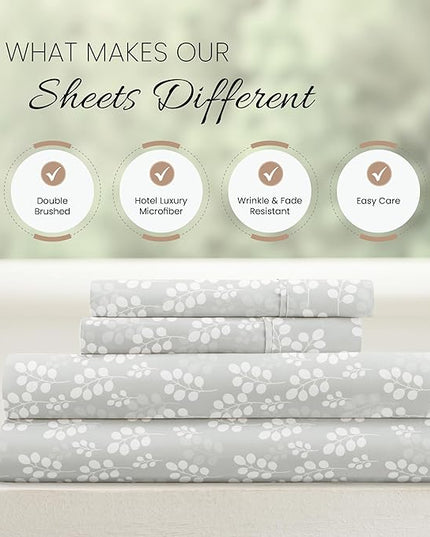 Linen Market 4 Piece King Bedding Sheet Set (Wheatfield Gray) - Sleep Better Than Ever with These Ultra-Soft & Cooling Bed Sheets for Your King Size Bed - Deep Pocket Fits 16" Mattress - LeafyLoom