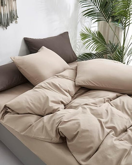 Deep Champagne Comforter Set King Cream Coffee Bedding Set Khaki Comforter Set King Women Soft Dark Champagne Bedding Set Men Breathable Taupe Comforter Set King Coffee Color Bed Set - LeafyLoom