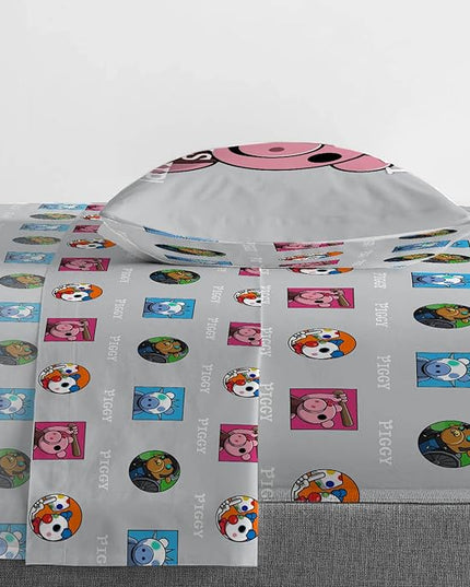 Jay Franco Piggy Join US 5 Piece Twin Size Bed Set - includes Comforter & Sheet Set - Super Soft Fade Resistant Polyester (Official Piggy Product) - LeafyLoom
