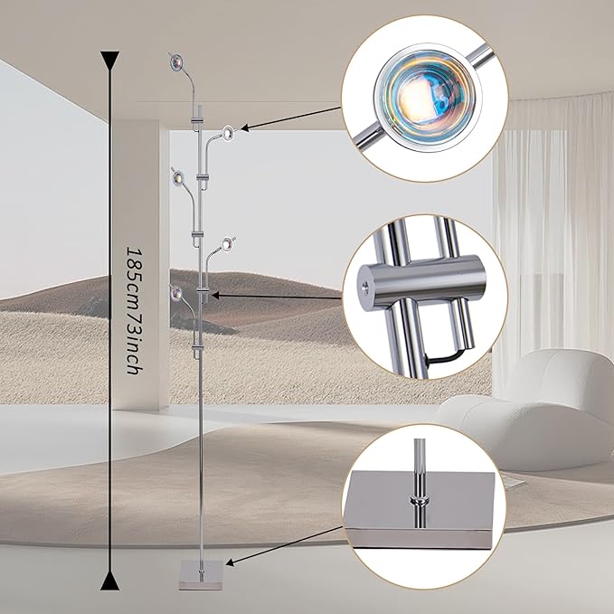 Unique 5 Multi Head Sunset Lamp Projector LED Corner Floor Lamps for Live Ambient Lighting in Living Rooms, Bedrooms, Dining Rooms and Bars Mood Lighting - LeafyLoom