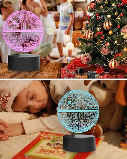 3D Illusion LED Night Light,16 Colors Gradual Changing Touch Switch USB Table Lamp for Holiday Gifts or Home Decorations（3Pattern） - LeafyLoom