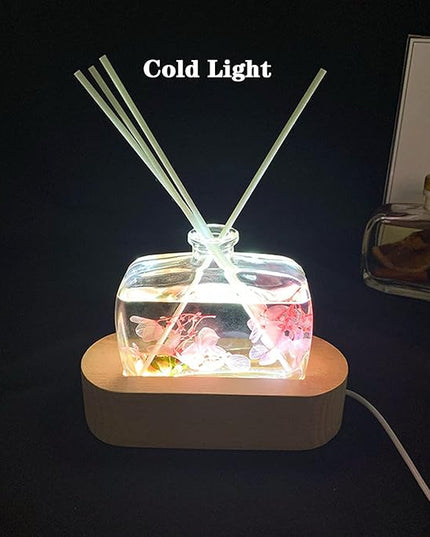 2Pack 6 inch Oval Wood Display Pedestal,Wooden Led Lights Display Base for Acrylic and Plexiglass,Wood Night LED Light Lamp Base - LeafyLoom
