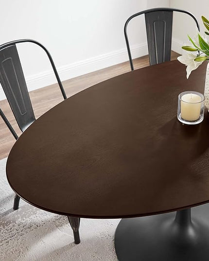 Modway Lippa Dining Table, 60", Black Cherry Walnut - LeafyLoom