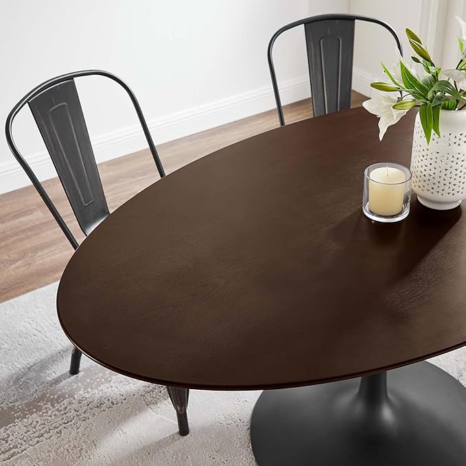 Modway Lippa Dining Table, 60", Black Cherry Walnut - LeafyLoom