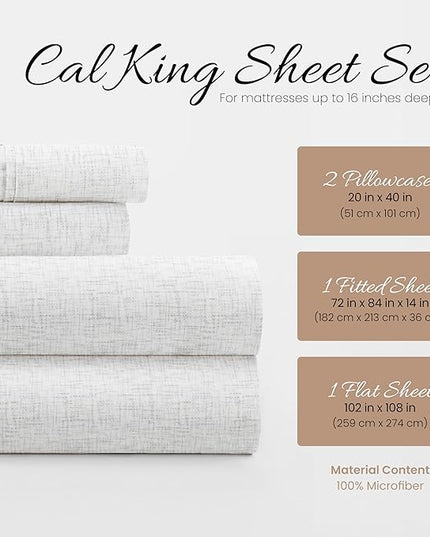 Linen Market 4 Piece California King Bedding Sheet Set (White) - Sleep Better Than Ever with These Ultra-Soft Cooling Bed Sheets for Your California King Size Bed - Deep Pocket Fits 16" Mattress - LeafyLoom