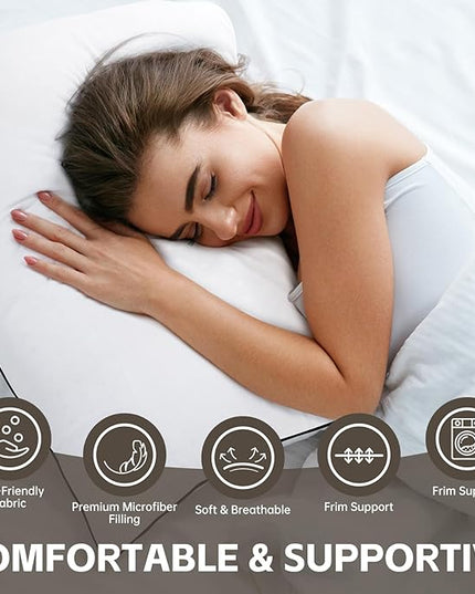 HIMOON Bed Pillows for Sleeping 4 pack,Standard Size Cooling Pillows Set of 4,Top-end Microfiber Cover for Side Stomach Back Sleepers - LeafyLoom