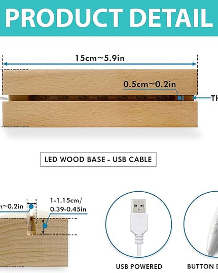 to My Love Wife Gifts from Husband, Romantic Valentines Gift 3D Illusion Lamp Wooden Base USB Powered Acrylic Night Light for Him Her Girlfriend Boyfriend Husband Wife on Birthday Anniversary - LeafyLoom