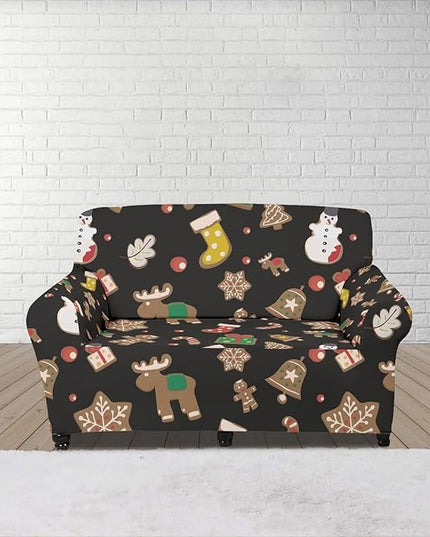 FKELYI Christmas Decorations Indoor Furniture Protector Easy Going Stretch Sofa Slipcover Non-Slip Sofa Slipcovers Washable Sofa Couch Cover M FKELYI