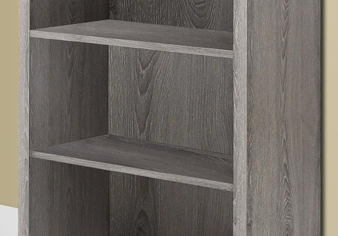 Monarch Specialties 7060 Bookshelf, Bookcase, Etagere, 5 Tier, H, Office, Bedroom, Laminate, Brown, Contemporary, Modern Bookcase-48 H/Dark Taupe With Adjustable Shelves, 48-Inch - LeafyLoom