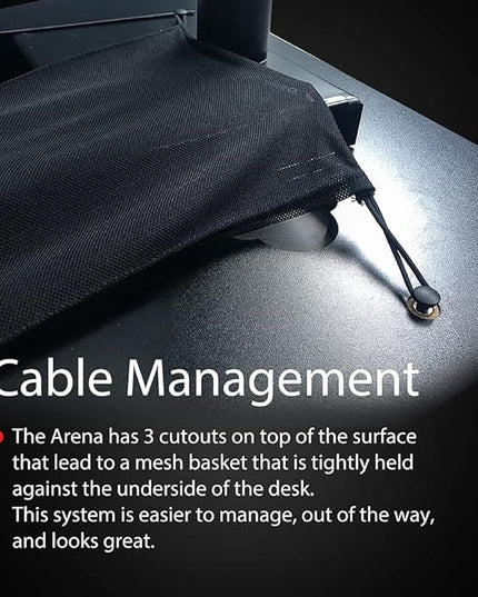 Arozzi Arena Special Edition Ultrawide Curved Gaming and Office Desk with Full Surface Water Resistant Desk Mat Custom Monitor Mount Cable Management Cut Outs - Sakura - LeafyLoom