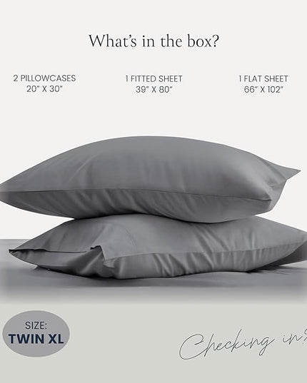 BELADOR Silky Soft Twin XL Sheet Set - Luxury Bed Sheets for Twin XL Size Bed, Secure-Fit Deep Pocket Sheets with Elastic, Breathable Hotel Sheets and Pillowcase Set, Wrinkle Free Oeko-Tex Sheets - LeafyLoom