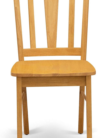 East West Furniture Antique 5 Piece Dinette Set for 4 Includes a Round Kitchen Table with Pedestal and 4 Dining Chairs, 36x36 Inch, Oak - LeafyLoom