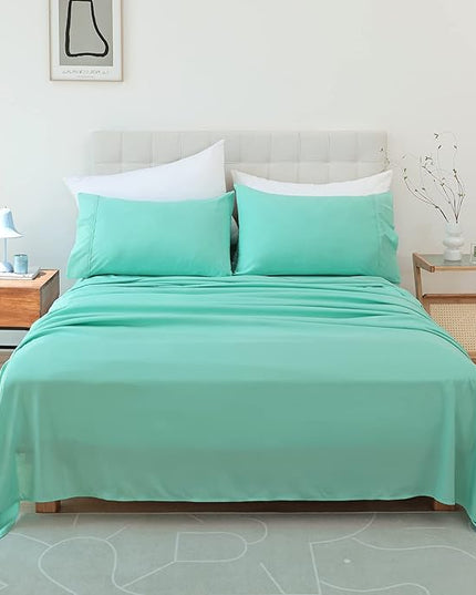 Twin Sheet Set - 3 Piece Soft Breathable Bed Sheets for Twin Size Bed, Extra Deep Pocket Lxuury Brushed Sheets, Cooling Hotel Bedding Sheets and Pillowcases, Wrinkle Free Oeko-Tex Sheets - LeafyLoom