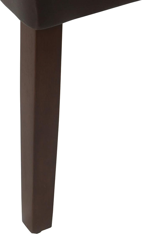 HomePop Classic Parsons Dining Chairs, Brown Faux Leather (Set of 2) - LeafyLoom