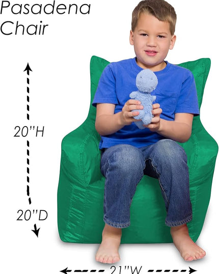 Posh Creations Structured Comfy Bean Bag Chair for Gaming, Reading, and Watching TV, Pasadena Chair, Microsuede - Tide Pool - LeafyLoom