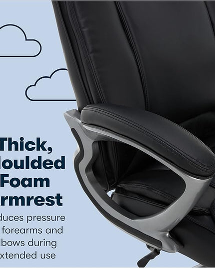 Serta Fairbanks Big and Tall High Back Executive Office Ergonomic Gaming Computer Chair with Layered Body Pillows, Contoured Lumbar Zone, Black - LeafyLoom