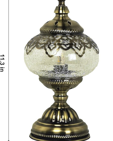 Turkish Mosaic Lamp Bohemian Tiffany Style Moroccan Bedside Lamps for Bedroom - LeafyLoom